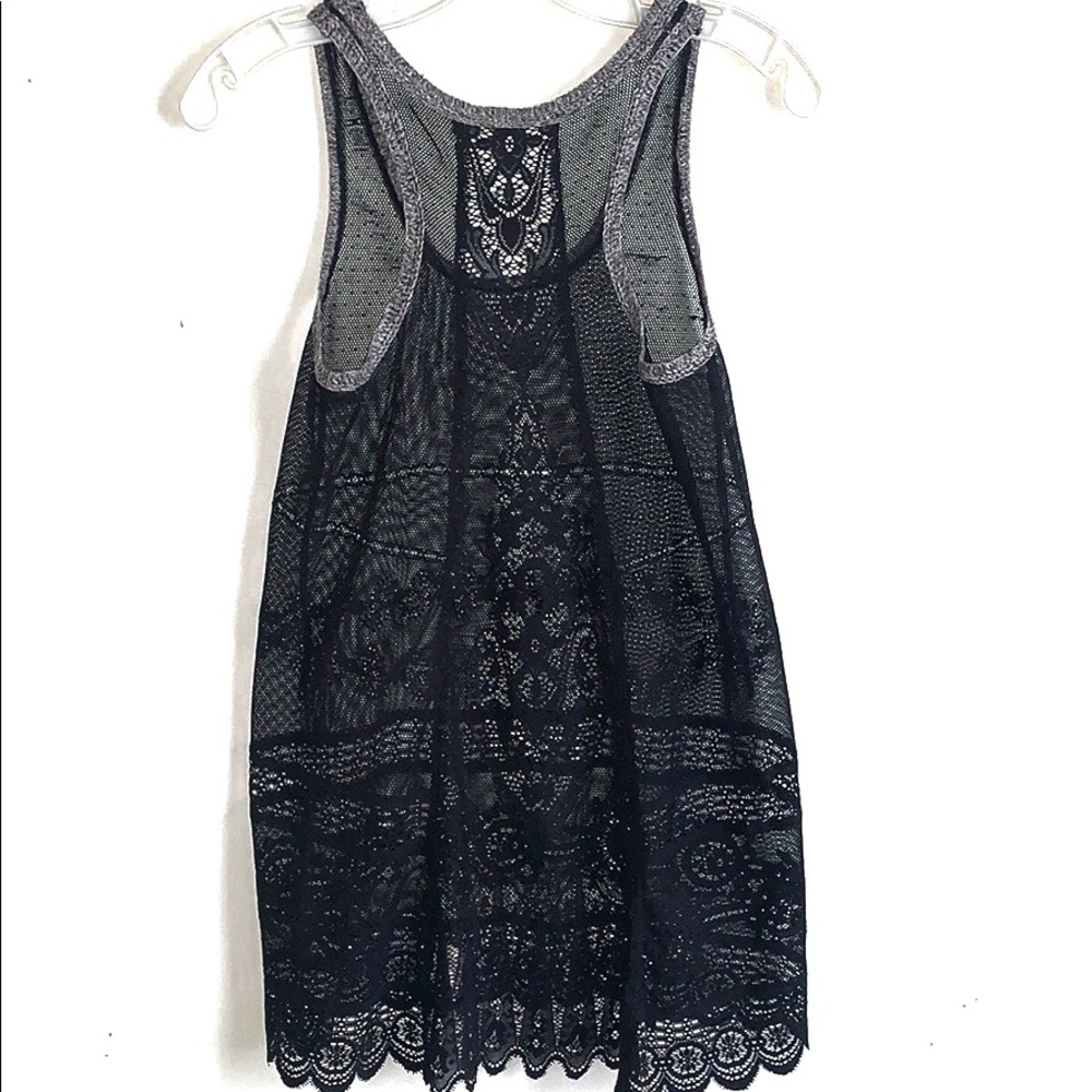 Free People Racer Back Black Lace Tank